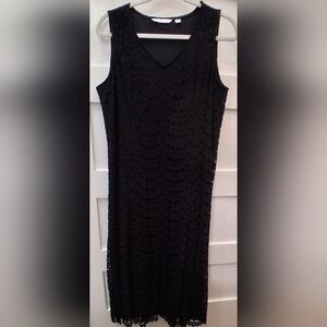 Isaac Mizrahi Med Petite Sleeveless Black Lace Maxi NWOT